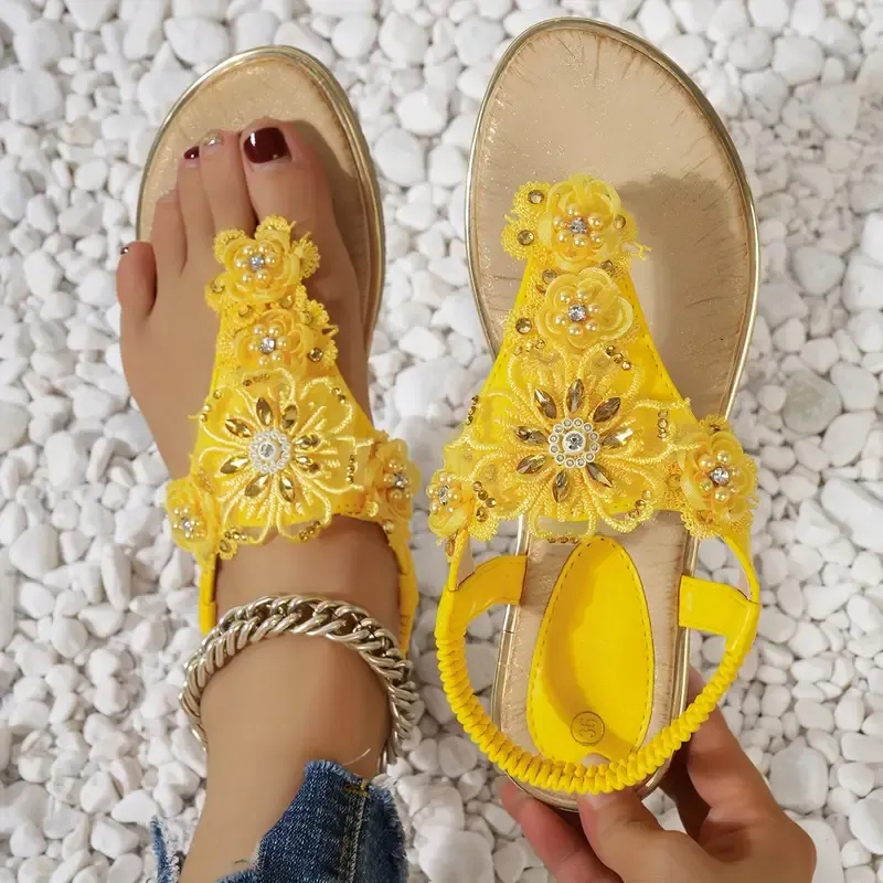 Women's Flower Decor Flat Sandals