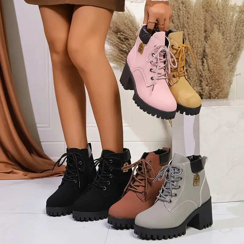 Chic Lace-Up Ankle Boots