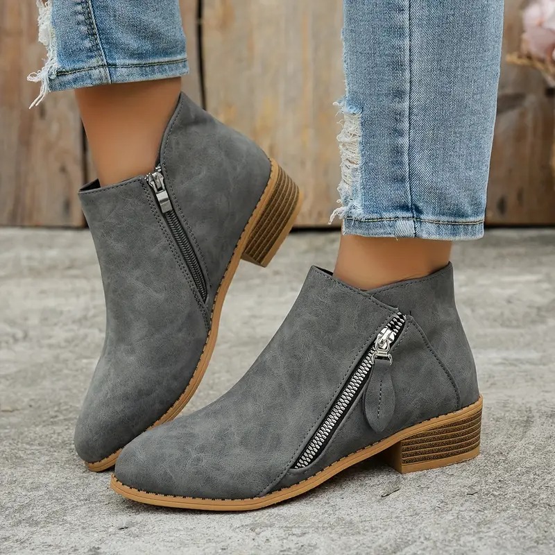 Women's Retro Chunky Heel Ankle Boots