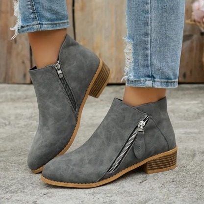 Women's Retro Chunky Heel Ankle Boots