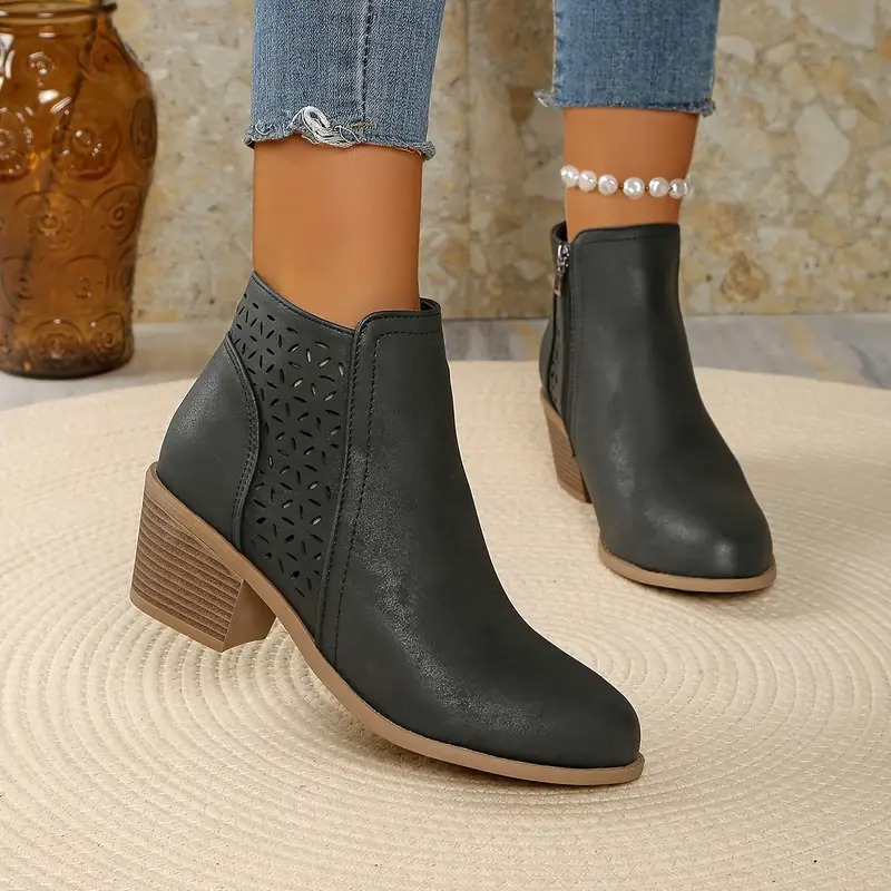 Women's Durable Chunky Ankle Boots