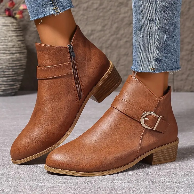 Women's Side Zipper Ankle Boots