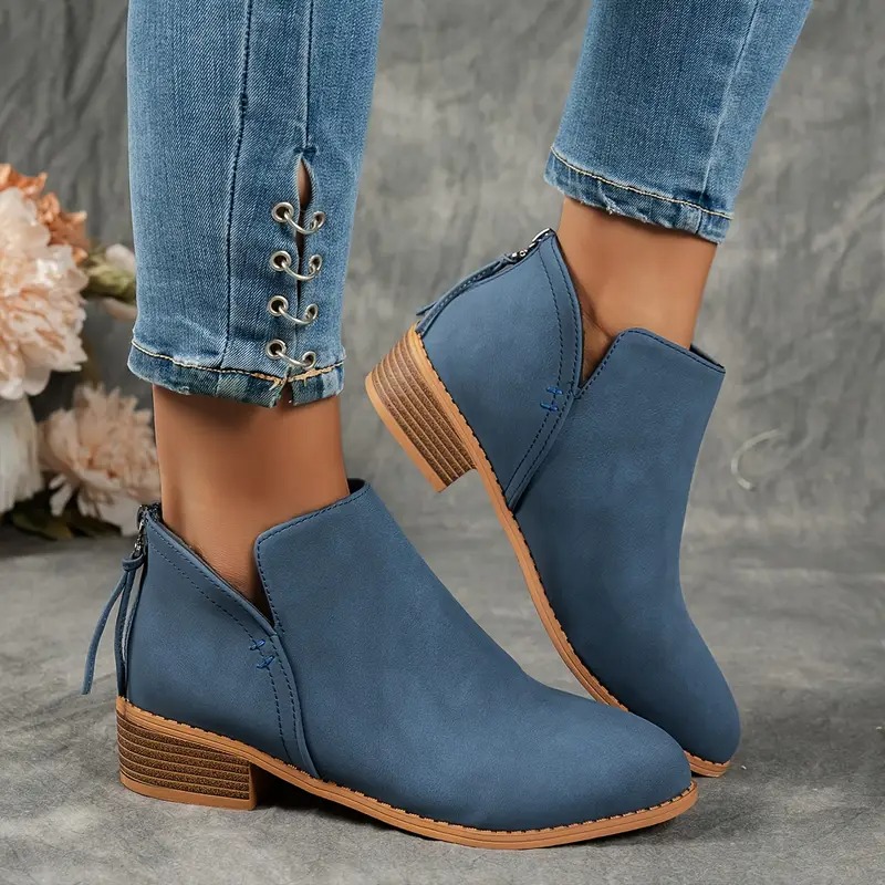 Women's Back Zipper Ankle Boots – Flawzy