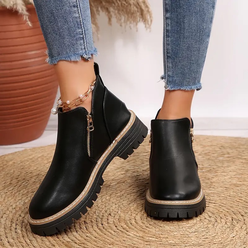 Women's Zipper Closure Ankle Boots