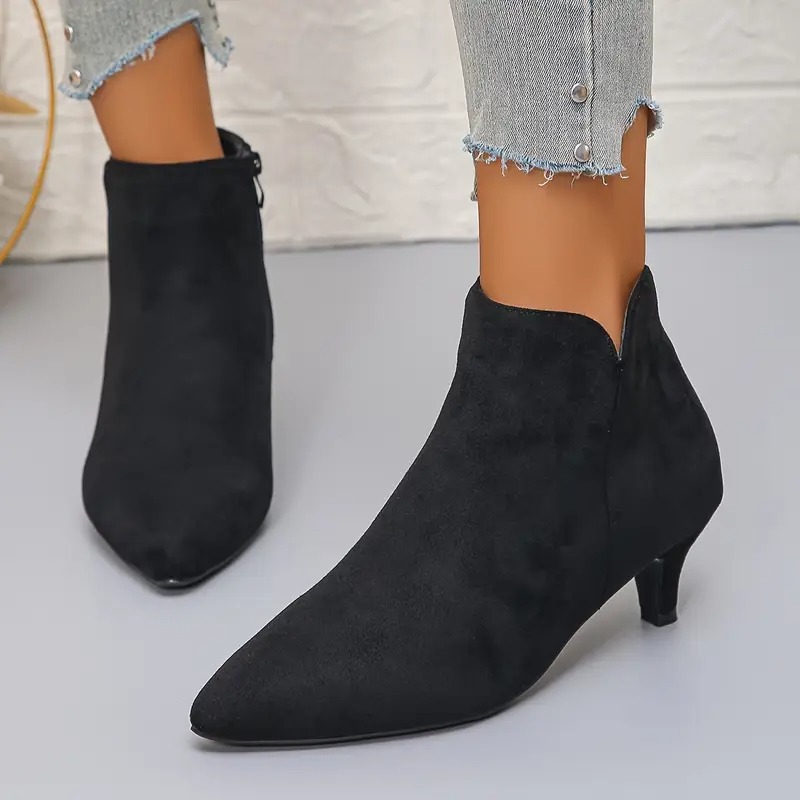 Women's Cute Small Kitten Heel Ankle Boots