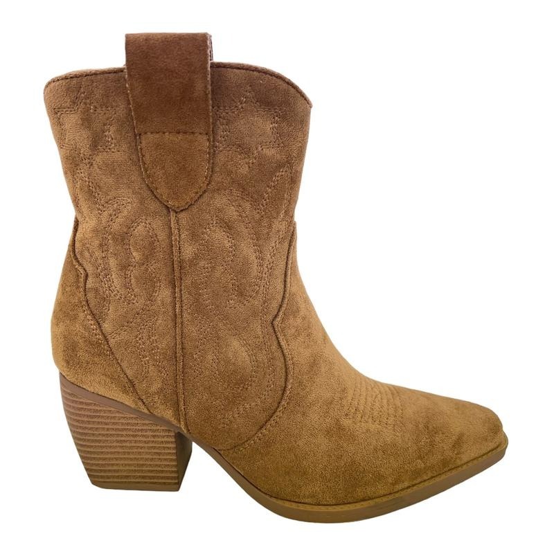Women's Faux Suede Mid Calf Cowboy Boots