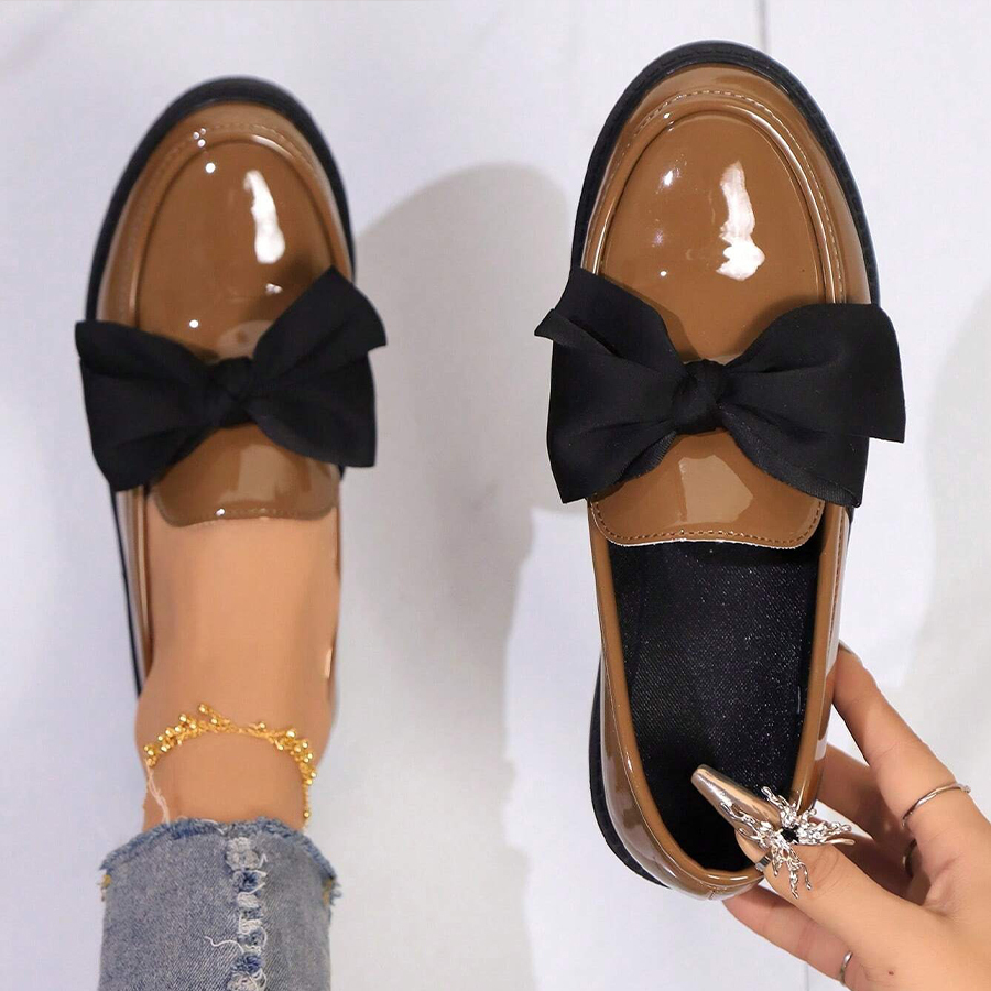 Women's Bow Round Toe Slip-On Loafers