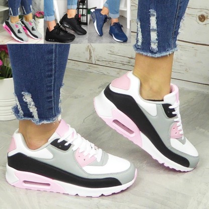 Comfort Lace-Up Flat Running Sports Trainers