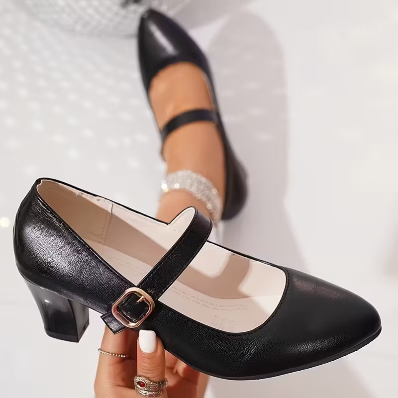 Women's French Style Buckle Mary Jane Shoes