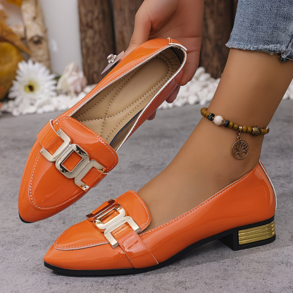Women's Buckle Candy-Colored Loafers