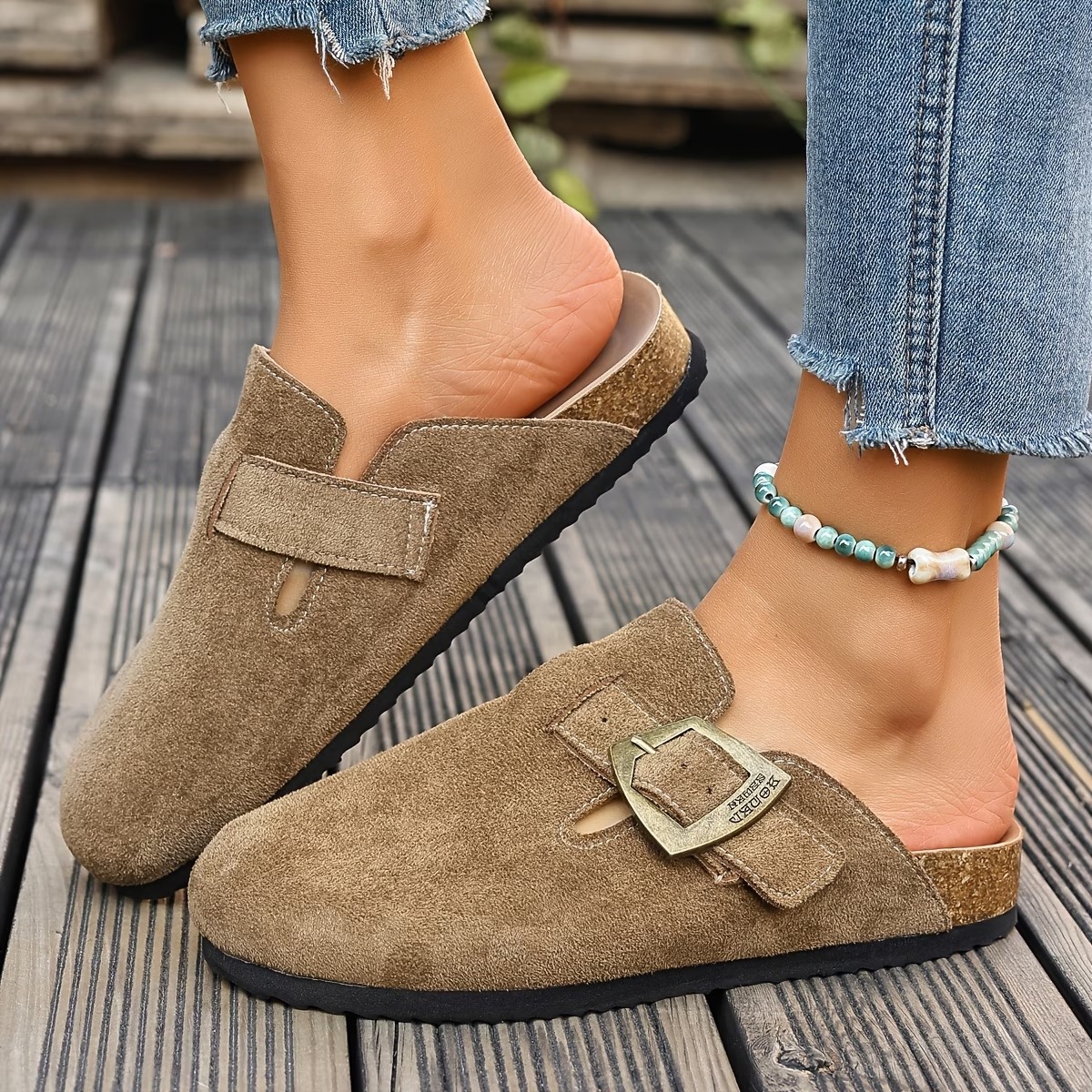 Women's Vintage Copper Buckle Loafers