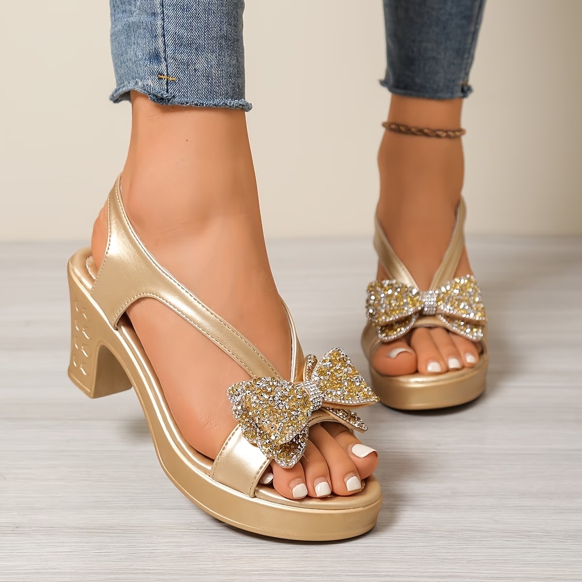 Women's Bow Chunky Sandals