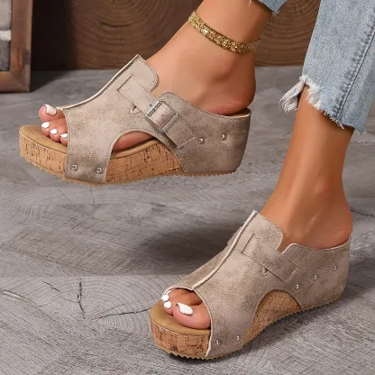 Women's Casual Breathable Slip On Orthopaedic Platform Sandals