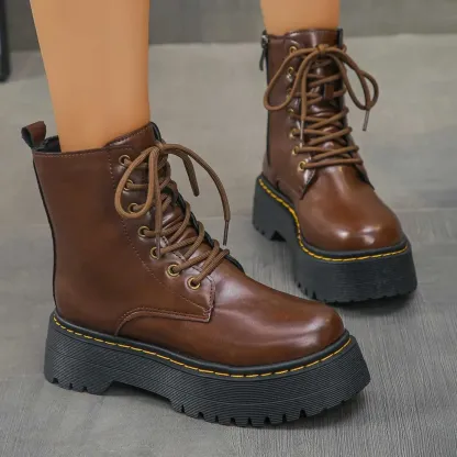 Women's Side Zipper Martens Boots