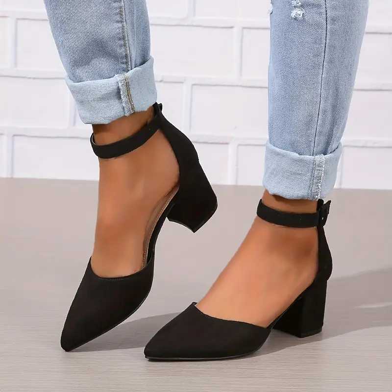 D'Orsay Chunky Mid Heels