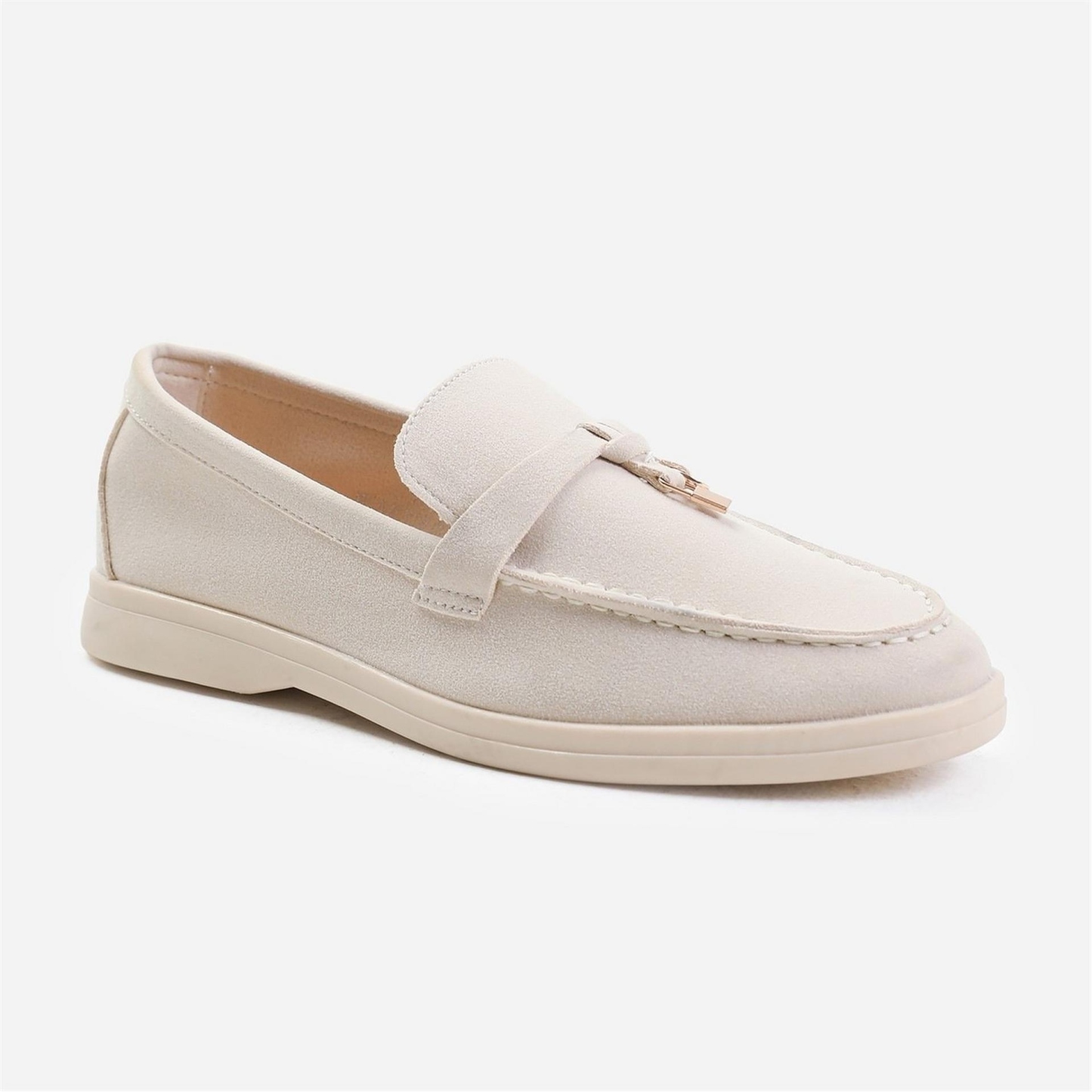 Women's Suede Pegasus Slip On Trim Loafers