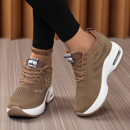 Women'S Embroidered Wedge Sneakers