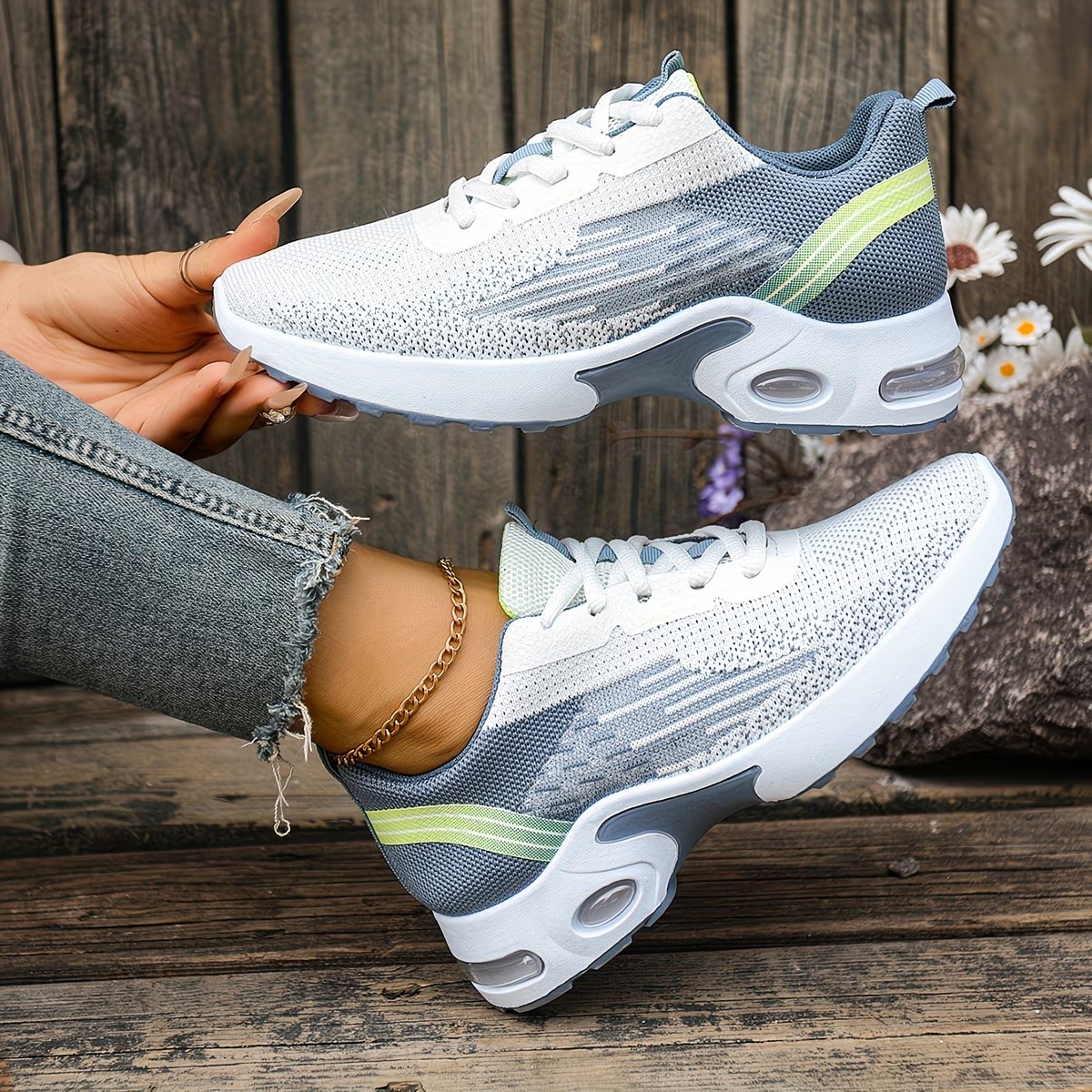 Women's Woven Lace-up Sneakers