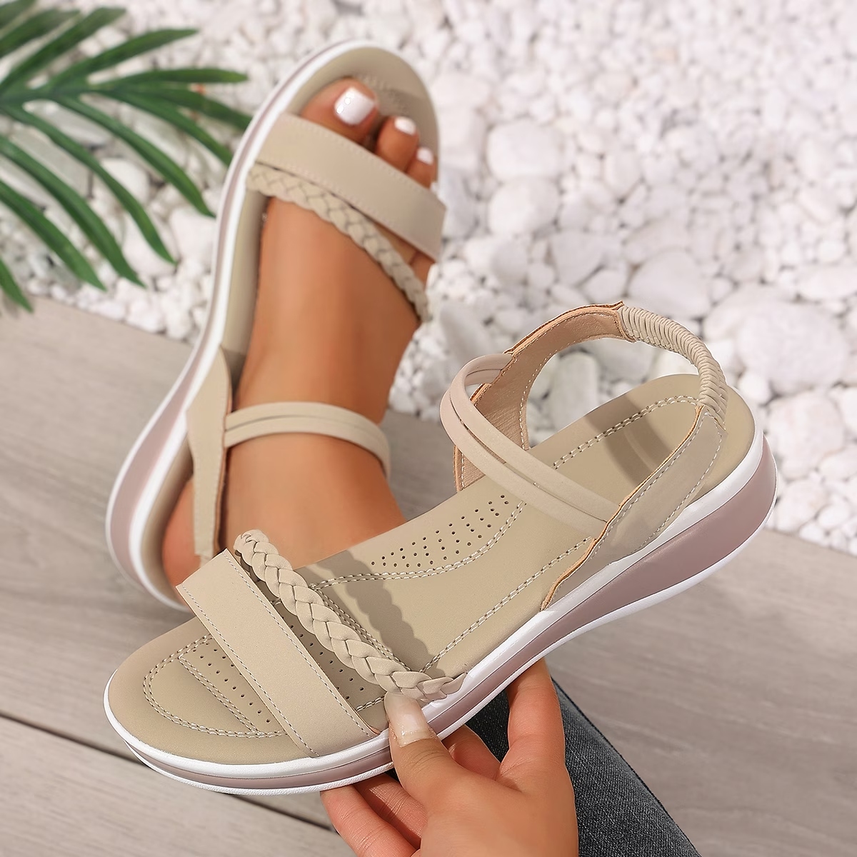 Women's Mid-Heel Vintage Wedge Sandals