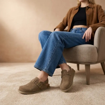 Brooklyn Genuine Suede Slingback Clogs