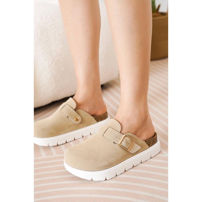 Women's Genuine Leather Platform Clogs