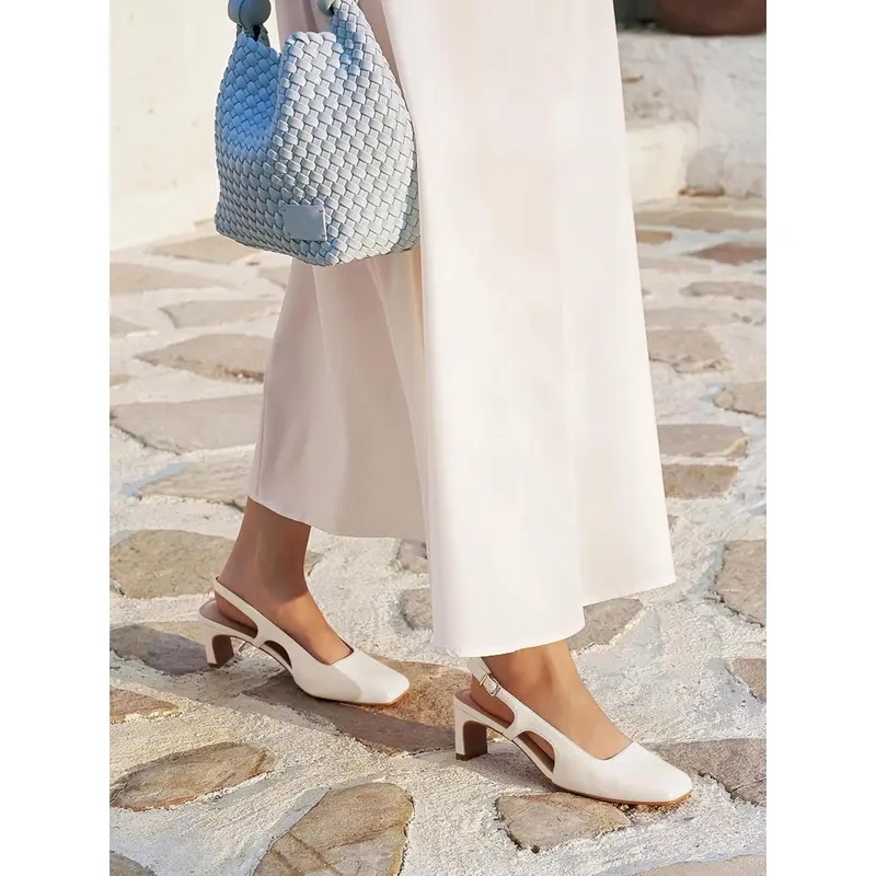 Women's Slingback Chunky Low Heels