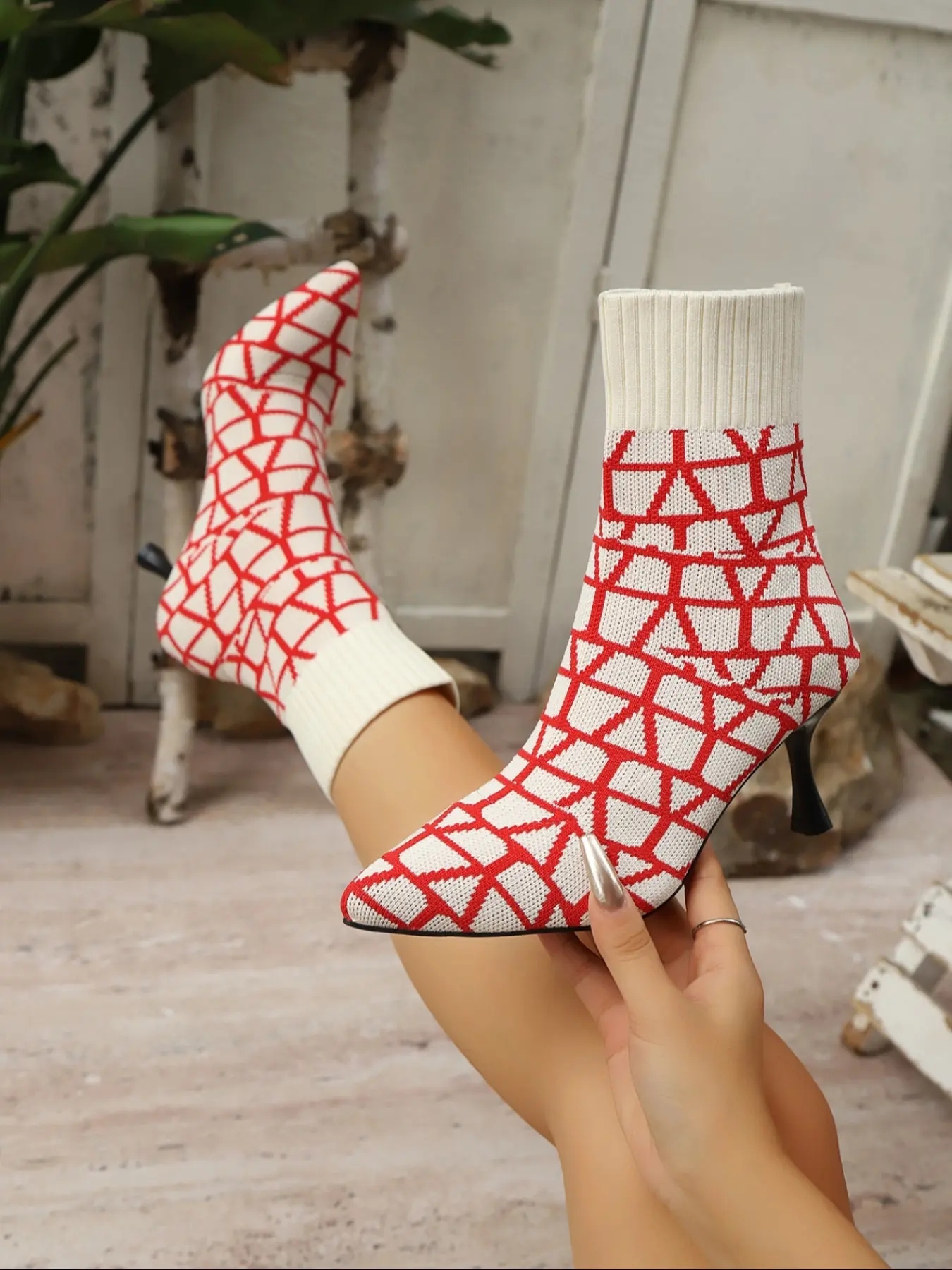 Women's Stretch-knit Sock Boots