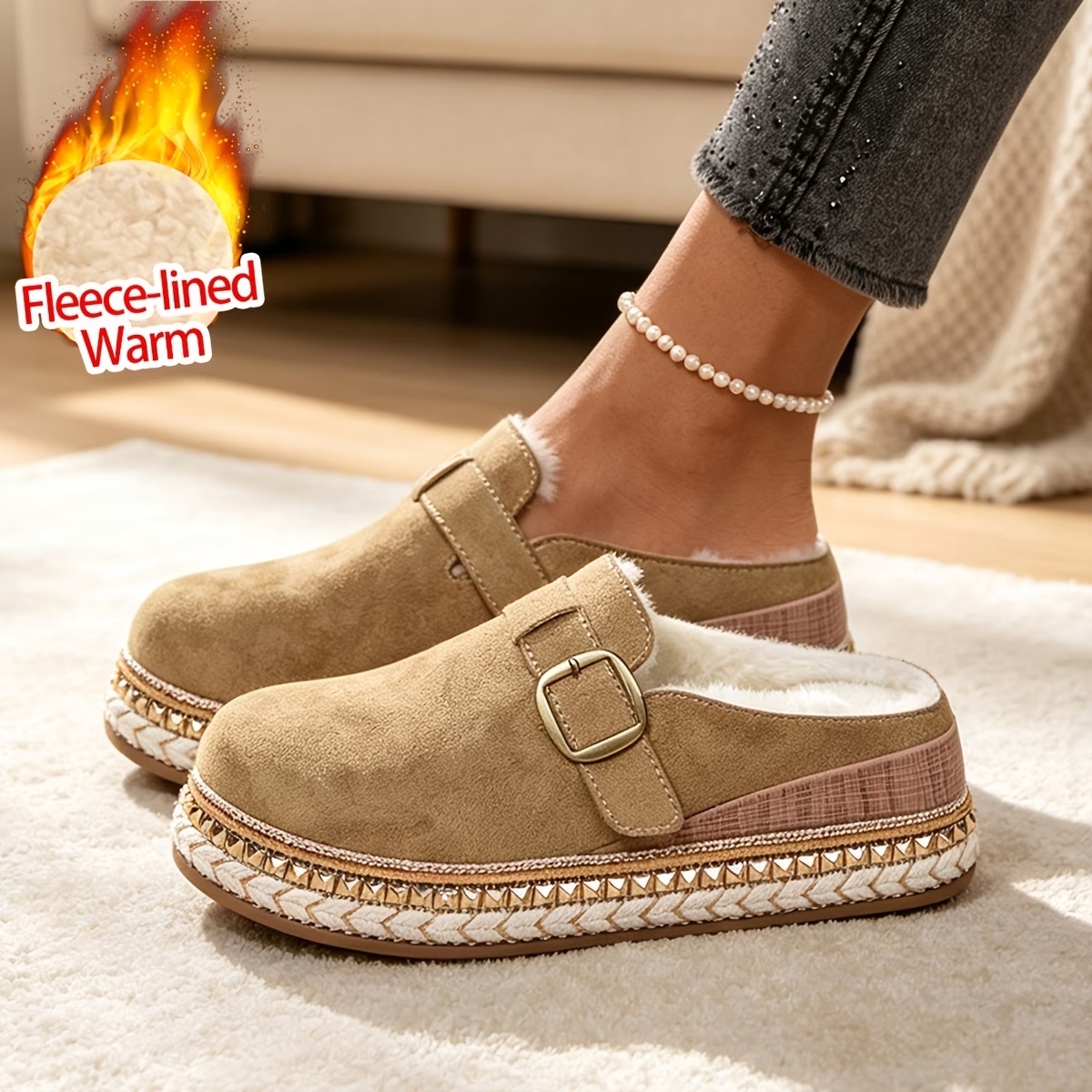 Women's Synthetic Velvet Upper Wedge Sandals
