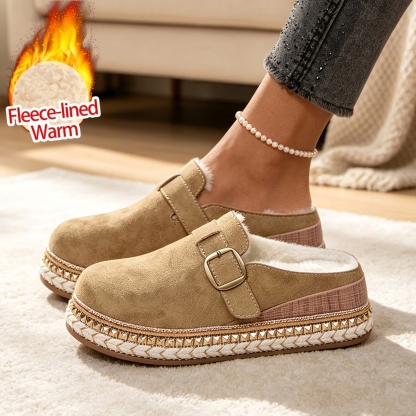 Women's Synthetic Velvet Upper Wedge Sandals