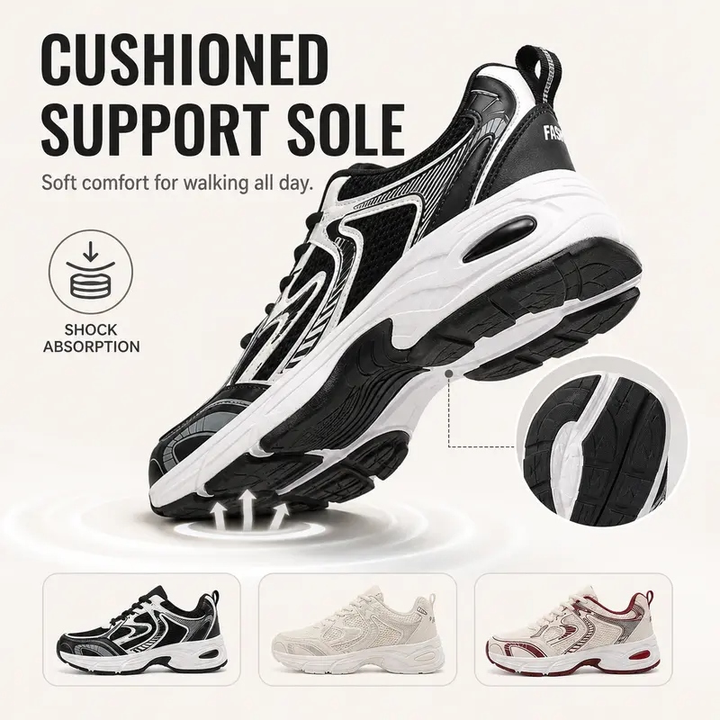 Women's Lace-Up Walking Sneakers