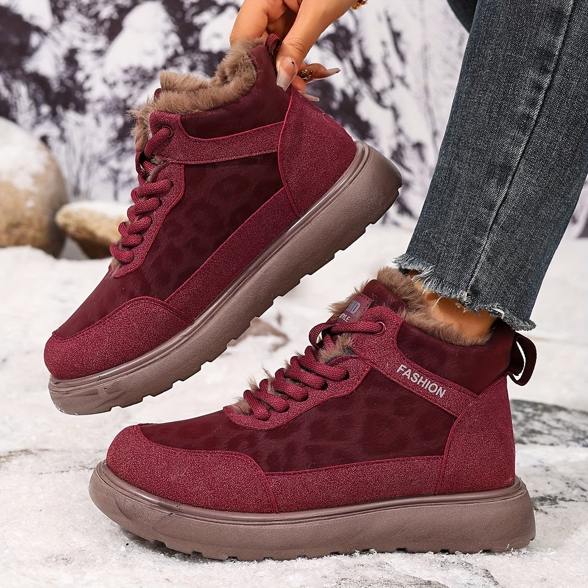Women's Leopard Laces Short Boots