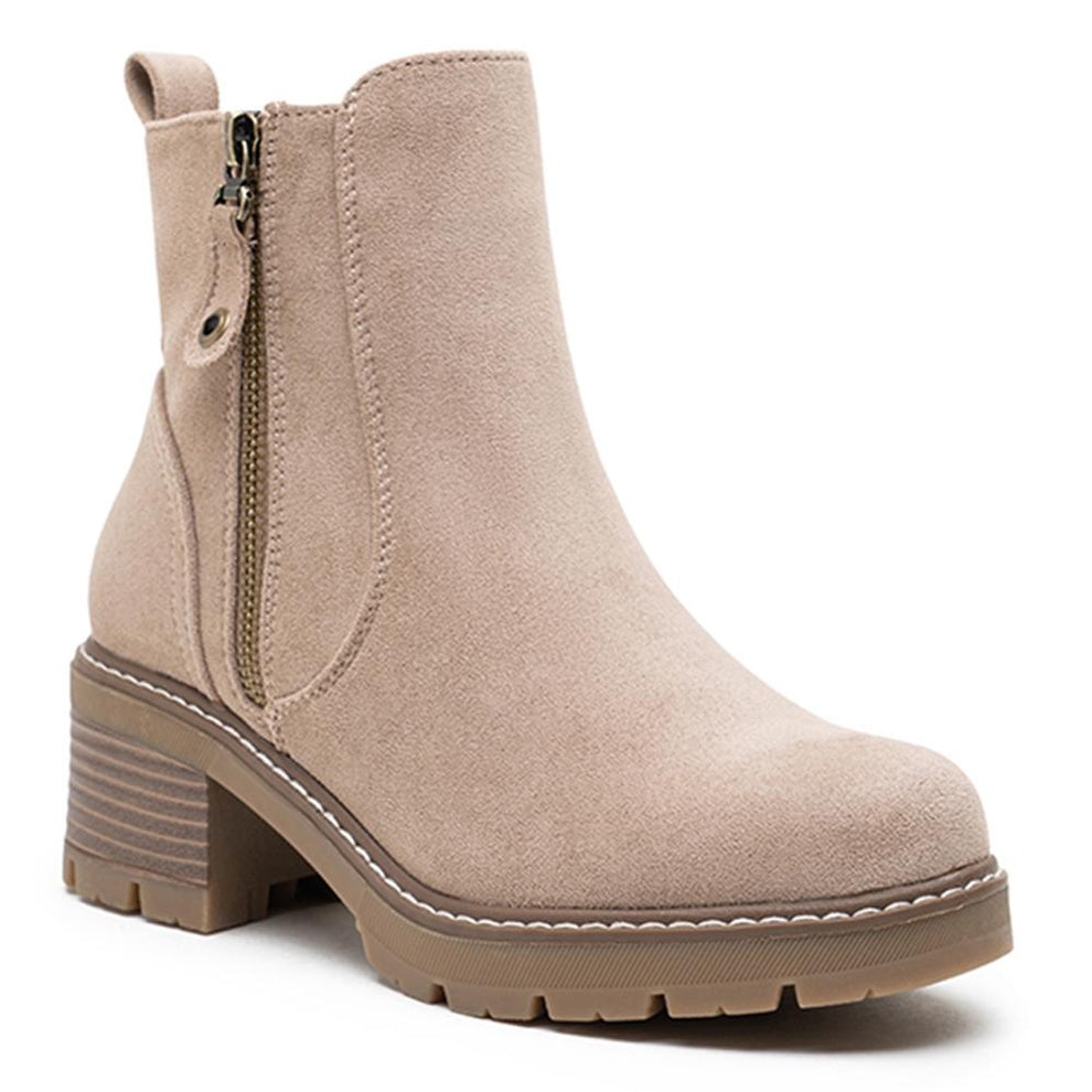 Women's Suede Chunky Ankle Boots