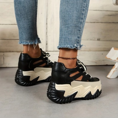 Women's Casual Lace-Up Platform Sneakers