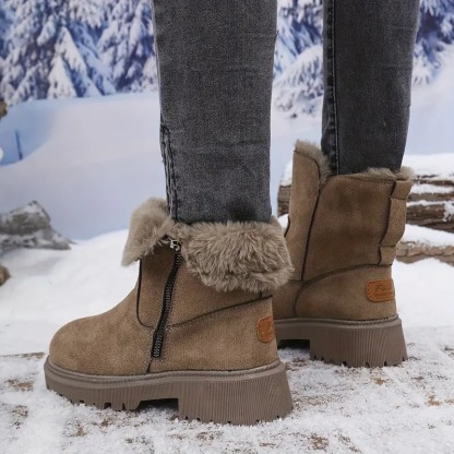 Winter Fur Integrated Short Boots
