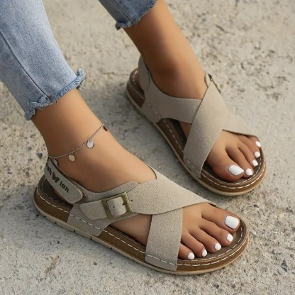 Women's Strap Roman Flat Sandals