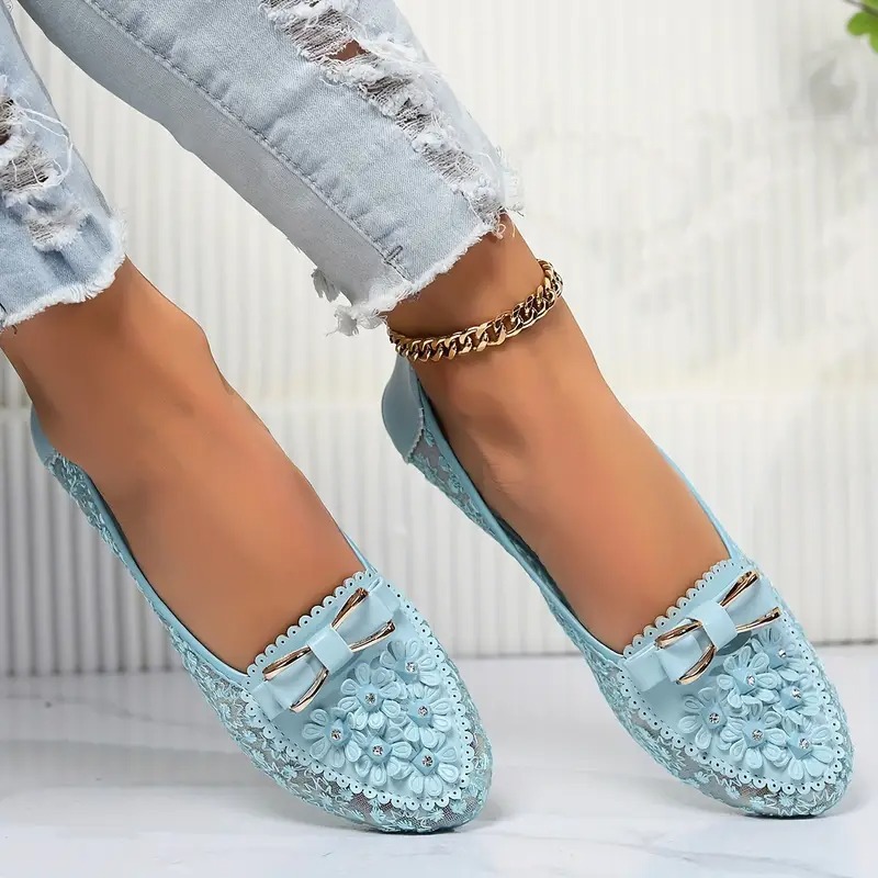 Women's Stylish Floral Mesh Flats