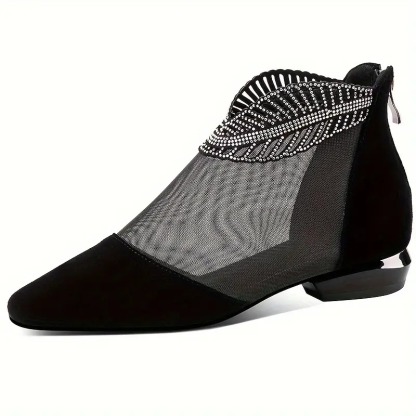 Women's Fashion Mesh Cutout Ankle Boots
