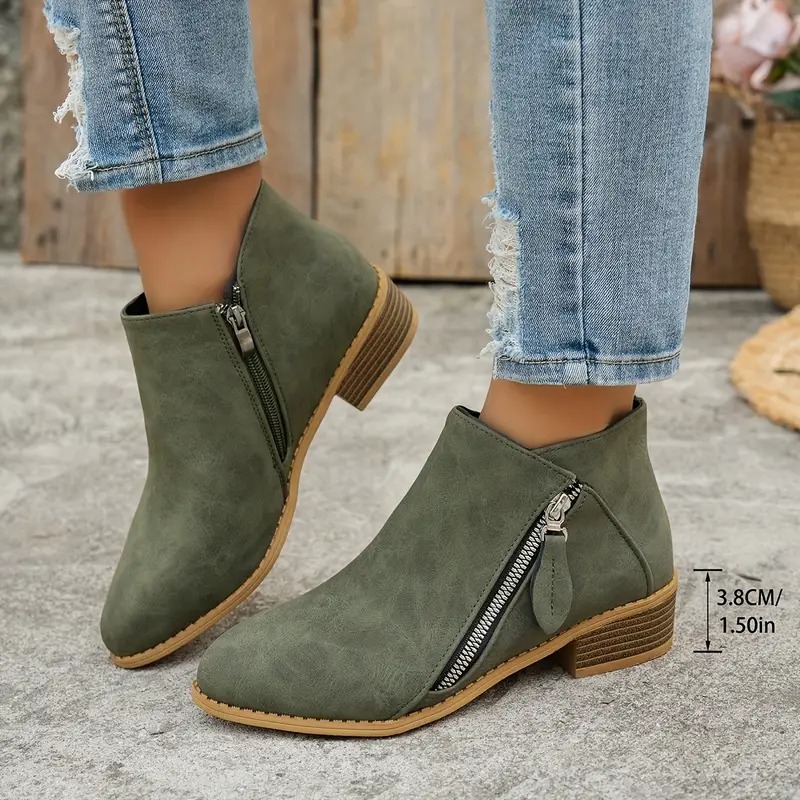 Women's Retro Chunky Heel Ankle Boots