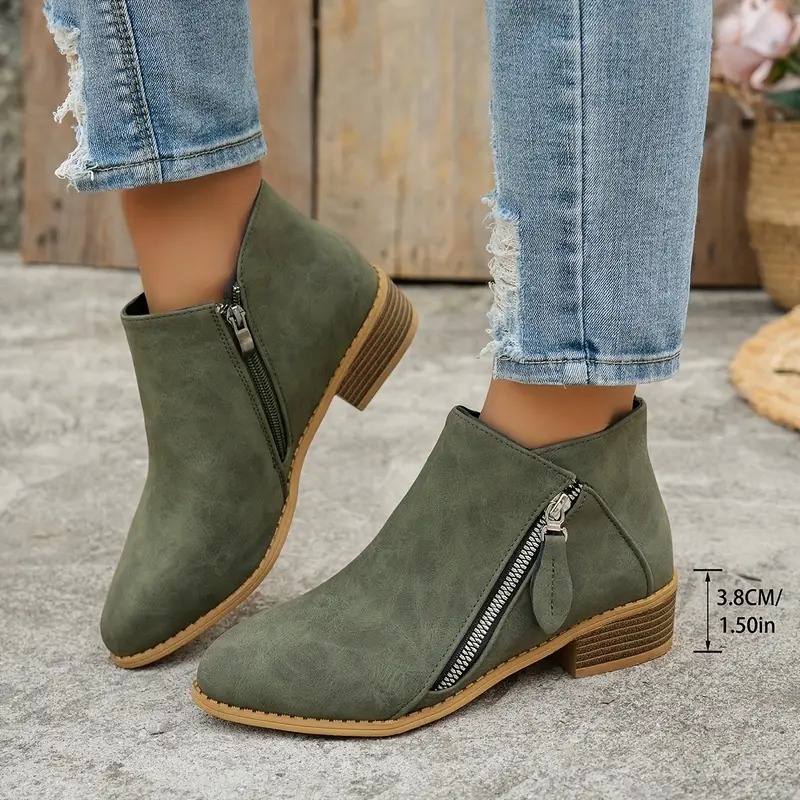 Women's Retro Chunky Heel Ankle Boots