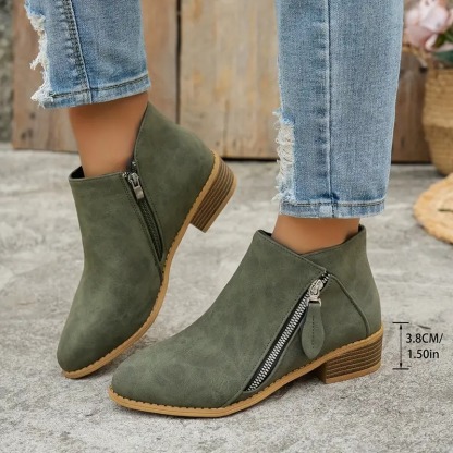 Women's Retro Chunky Heel Ankle Boots