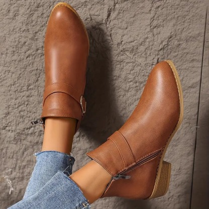Women's Side Zipper Ankle Boots