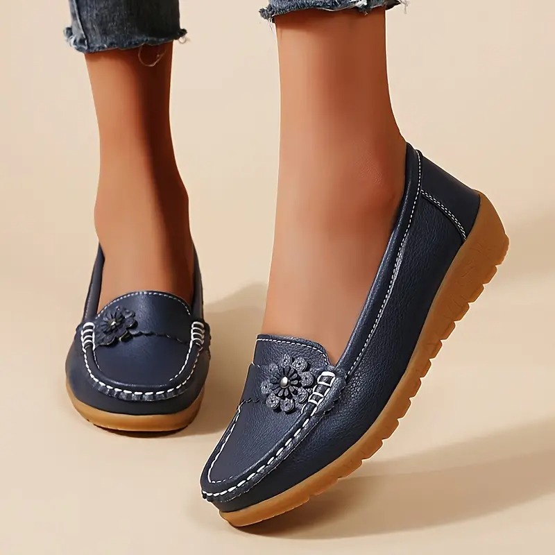 Women's Flower Decor Flat Loafers