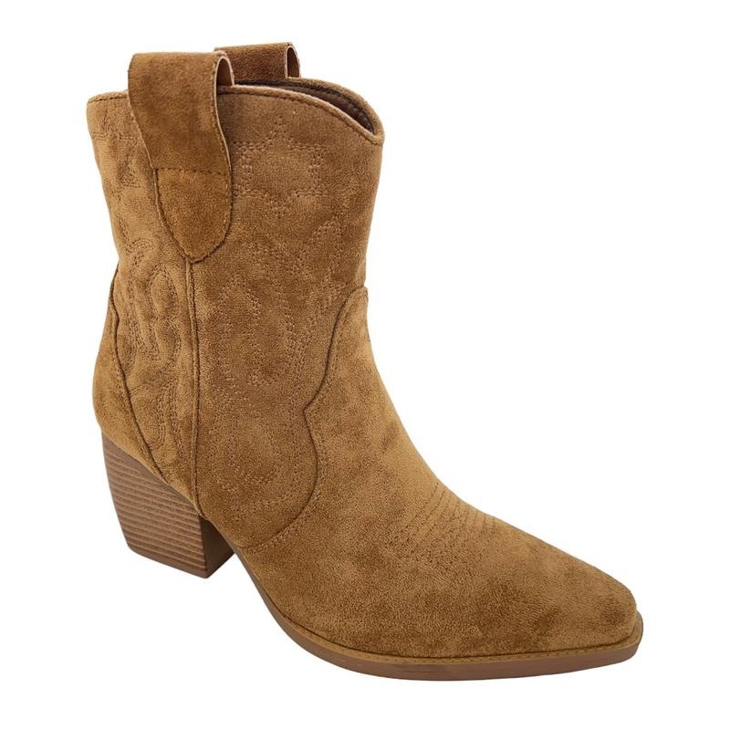 Women's Faux Suede Mid Calf Cowboy Boots