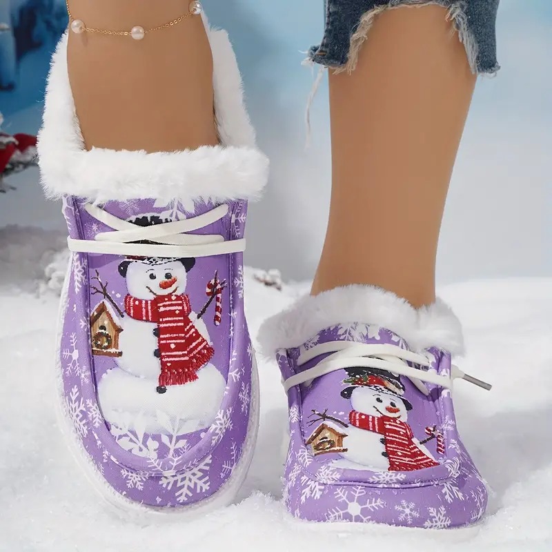 Christmas Snowman Thickened Warm Loafer