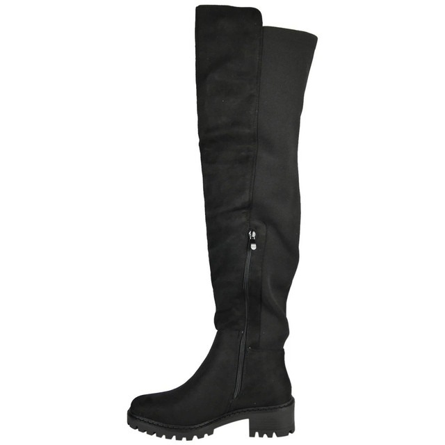Over The Knee Zip Lyrca Boots