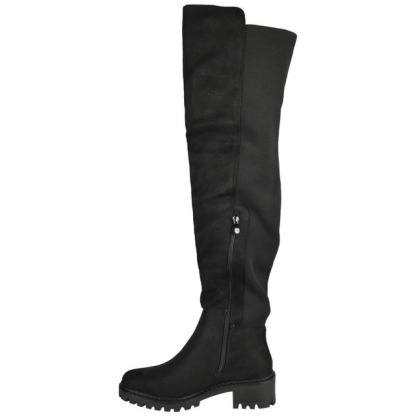 Over The Knee Zip Lyrca Boots