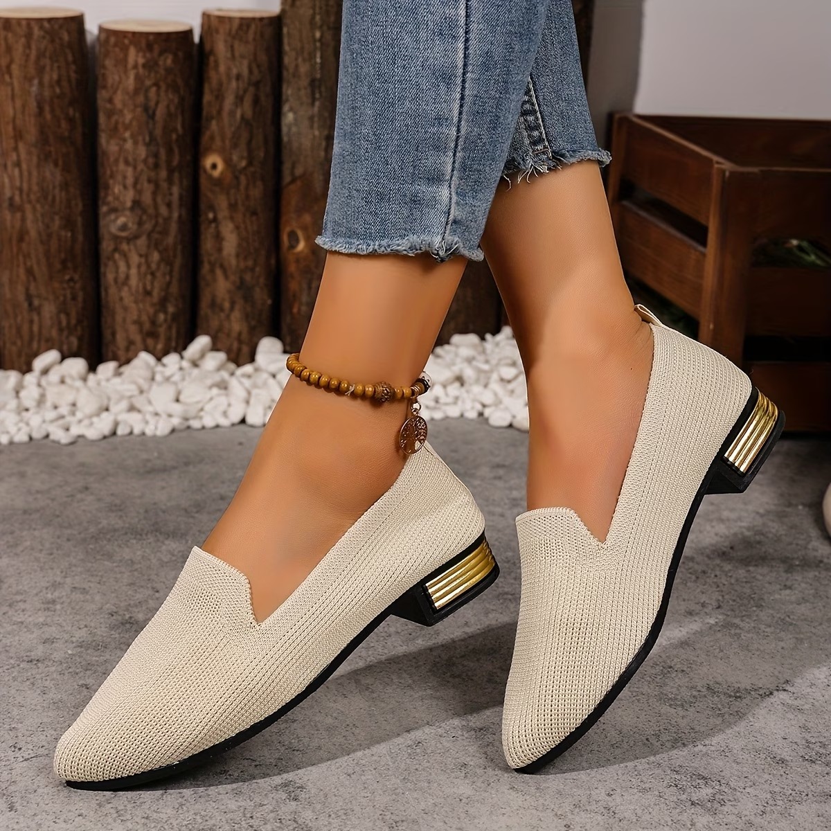 Women's Breathable Knit Slip-On Loafers