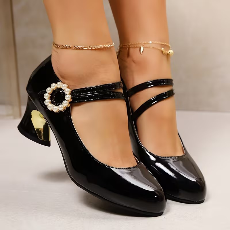 Women's Rhinestone Butterfly Mary Jane Pumps