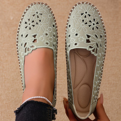 Women's Hollow Embroidery Loafers