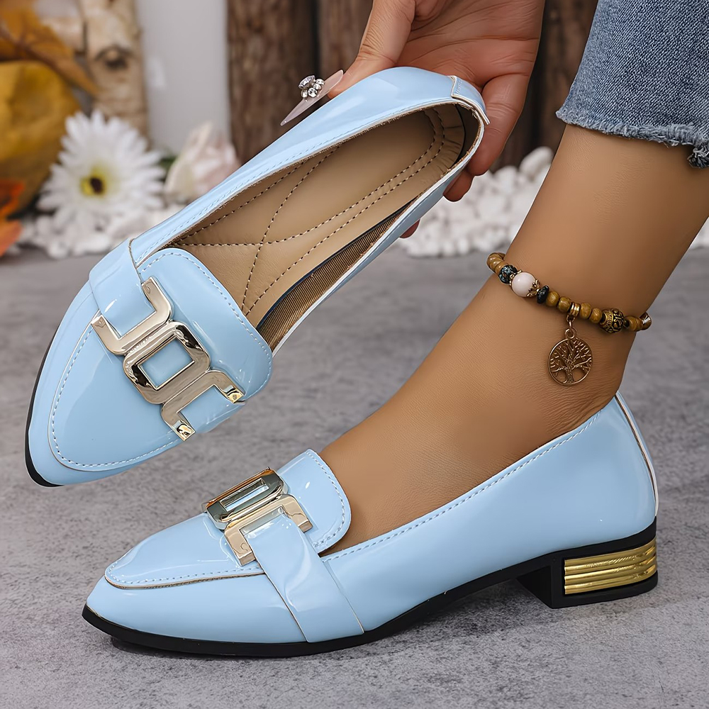 Women's Buckle Candy-Colored Loafers